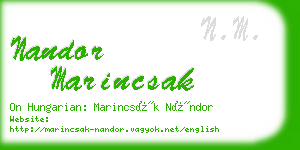 nandor marincsak business card